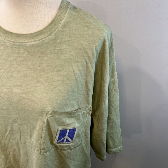 NWOT SATURDAYS NYC Peace Men's Pocket‎  Blue Green T-Shirt (M) - Picture 6 of 14